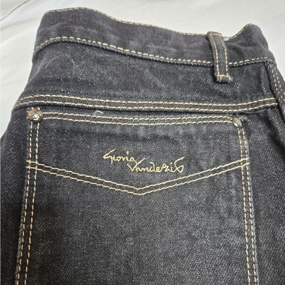 VINTAGE 80s dark wash high waist western Gloria Vanderbilt straight leg jeans 27 - Picture 3 of 11